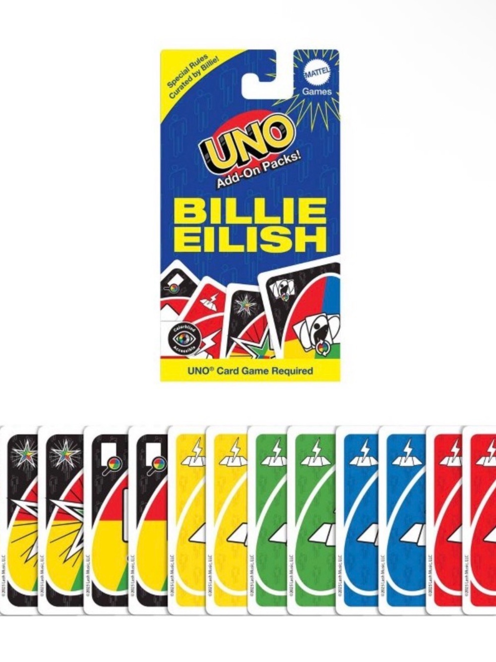 UNO Billie Eilish Add-On Card Pack - Blue & Yellow ( UNO card game required ) - Picture 3 of 5